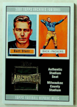 2001 Topps Archives Bart Starr Relic Card #ASBST - Milwaukee County Stadium - £35.40 GBP