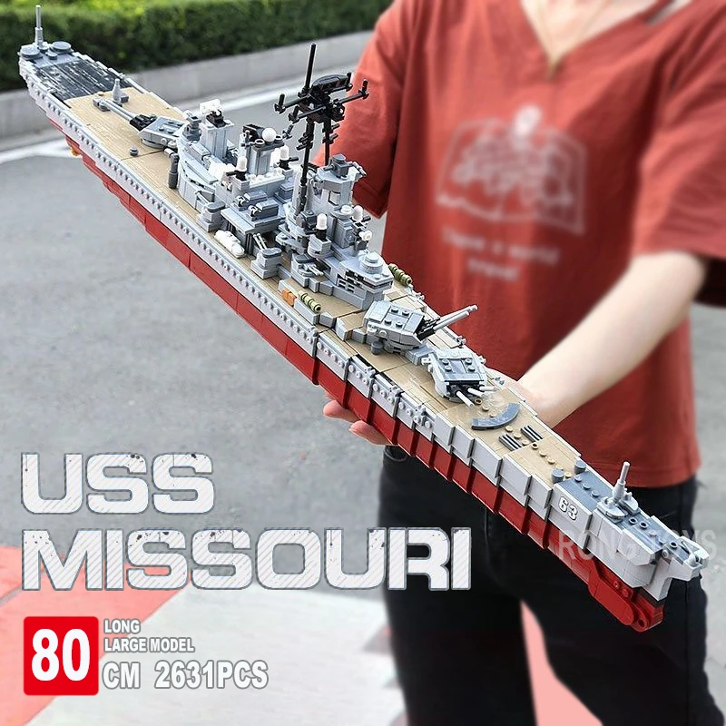 WW2 U.S.A Navy Warships Building Blocks Iowa Class Battleship USS Missouri BB-63 - £193.31 GBP