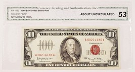1966 $100 Red Seal United States Note About Uncirculated FR #1550 - £350.56 GBP