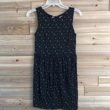 Loft Black Knit Dress Cream Mult Dot Print Size XSP Black Keyhole Tie - $19.94