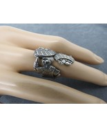 Vintage Ethnic Wrap Bypass Ring Woman&#39;s Face Fruit Basket Silver Tone Si... - $436.96 MXN