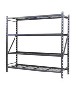 4 Shelf Steel Storage Shelving Rack Heavy Duty 4,000 lb Capacity 77&quot; Wid... - $243.00