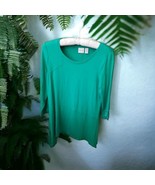 Zenergy by Chico&#39;s Women&#39;s Size 0 Green 3/4 Sleeve T-Shirt Top - $19.79