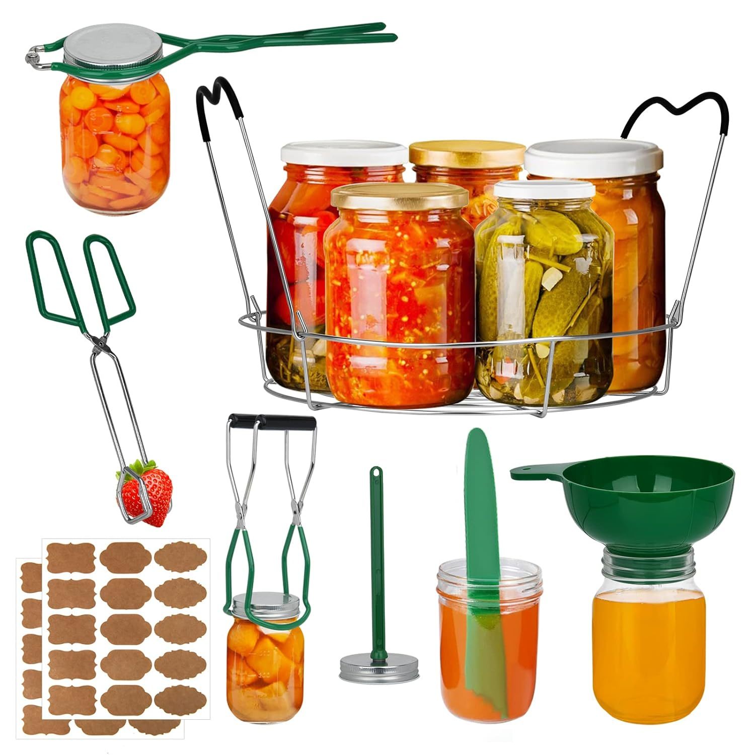 Canning Kits, Canning Supplies Boxed Set, Stainless Steel Set, Jar Lifter, Foldi