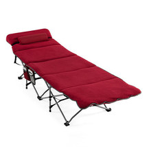 Folding Retractable Travel Camping Cot with Mattress and Carry Bag-Red - Color:  - €132,19 EUR