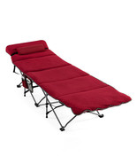 Folding Retractable Travel Camping Cot with Mattress and Carry Bag-Red -... - €132,19 EUR