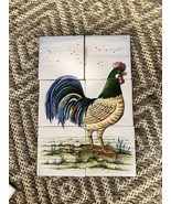 Vintage delft Style Tile Panel Mural Rooster Bird Chicken 5x5” Tiles - £145.47 GBP