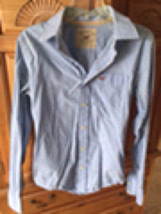 Hollister Men’s Long sleeve Striped Shirt Blue size Small - £35.96 GBP