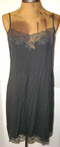 NWT New Josie Natori L Gray Lace Womens Night Chemise Gown Designer Adjustable  - £218.30 GBP