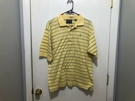Masters Collection Men&#39;s Medium Yellow Striped Polo Shirt w/ Masters Emblem - $13.85