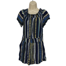 LOFT Outlet Lounge A Line Dress Size Small Empire Waist Striped Multicol... - $20.78