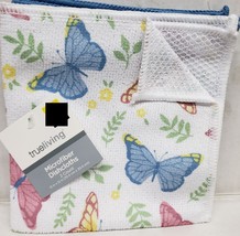 Set Of 2 Different Microfiber Dishcloths(12&quot;x12&quot;)MULTICOLOR Butterflies &amp;Blue,Tl - £6.96 GBP