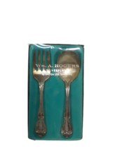 Vintage Wm. A. Rogers  Baby Toddler Silverware, Silverplate, FORK &amp; SPOON w/ BOX - £13.67 GBP