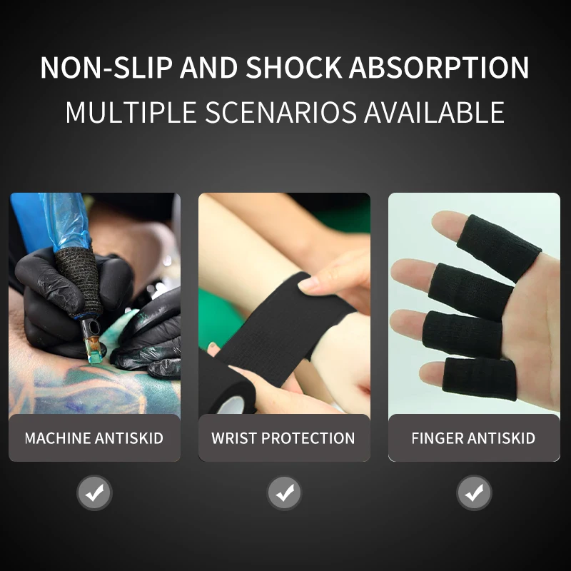 Sporting Black Tape Tattoo Handle Bandage Anti-slip Athletic Nonwoven Waterproof - £23.90 GBP