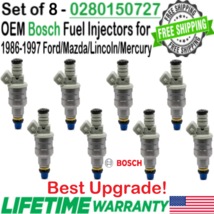 8Pcs Bosch Best Upgrade OEM Fuel Injectors for 1988 Ford E-250 Econoline 4.9L I6 - £134.91 GBP