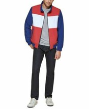 Club Room Men&#39;s Regular-Fit Color Block Bomber Jacket Red/White/Blue-Large - $564.14 MXN