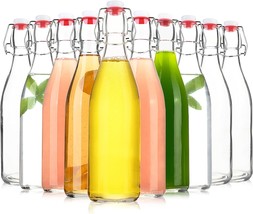 Clear Glass Bottle With Swinging Top For Airtight Lids, 16Oz 10 Pack Bee... - $41.97