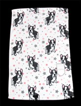 Kassafina Boston Terrier / French Bulldog Grey Pink Stars Hand Towel NWT... - $14.99