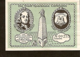 Germany Notgeld Sparkasse Carlshafen 1.5 Mark Carl Landgraf Landgraflich... - £3.86 GBP