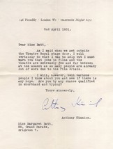 Anthony Kimmins OBE Film Director Antique Hand Signed Letter - £33.84 GBP