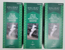 Holiday Living 100 Count S-Hook Gutter Shingle Clips Roof Hangers Lot of 3 - £12.39 GBP