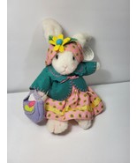 Cute Vtg Russ Berrie Bunny Rabbit Puffy 9&quot; Plush Emmy Lou Easter SPRINGTIME - $32.07 CAD