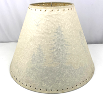 VTG Rustic Parchment Paper Lamp Shade Fishing Wildlife Scenic Shade ONLY - $35.99