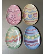 Longaberger Pottery Easter Egg Snack Plate Item No. 31085 Set Of 4 In Th... - $514.84 MXN