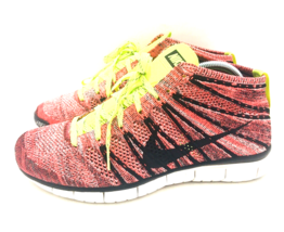 Nike Women&#39;s Free Flyknit Chukka Prm Qs Athletic Woven Pink Blk Wht Run Sz 10M - £48.57 GBP