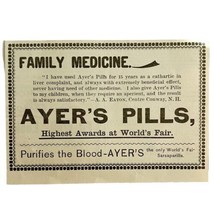 Ayers Sarsaparilla Pill Medical 1894 Advertisement Victorian Worlds Fair... - $17.50