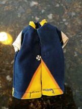 Vtg doll shirt yellow orange blue triangular clothes accessory single snap - $20.29