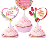 Happy Mother&#39;S Day Cupcake Toppers 24 Pack Best Mom Ever Cake Topper Cup... - $14.04