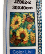 5D Diamond Painting Kits 30 cm x 40 cm Rose/Sunflowers Lot of 2 NEW - $256.85 MXN