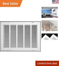 White Powder Coat Return Air Filter Grille 20" x 16" for Stylish Interiors - $190.84