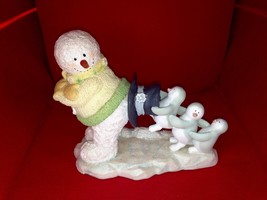 Russ Berrie - Ice Sculptures - Slushing Through the Snow - Snowman w/3 P... - $14.85