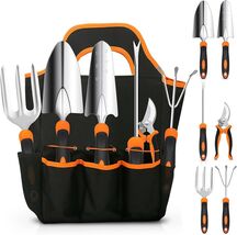 Stainless Steel Garden Tools with Tote &amp; Non-Slip Handles - 7 Essential ... - $50.44