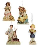 Bethany Lowe Vintage Easter Bunny Spring Children Ornaments 4pc Decorations - $16.95