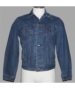 VTG Levi&#39;s Medium Blue Thick Denim Trucker 4-Pocket Jacket Men&#39;s 40 - $64.26 CAD