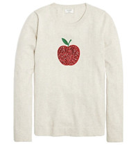 NEW JCrew Factory Women’s Teddie Sweater Sequin Apple  Oatmeal Size M NWT - $53.96