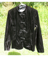 Norton McNaughton Women 10 Formal Jacket Long Sleeve Black Velvet Satin ... - £12.81 GBP