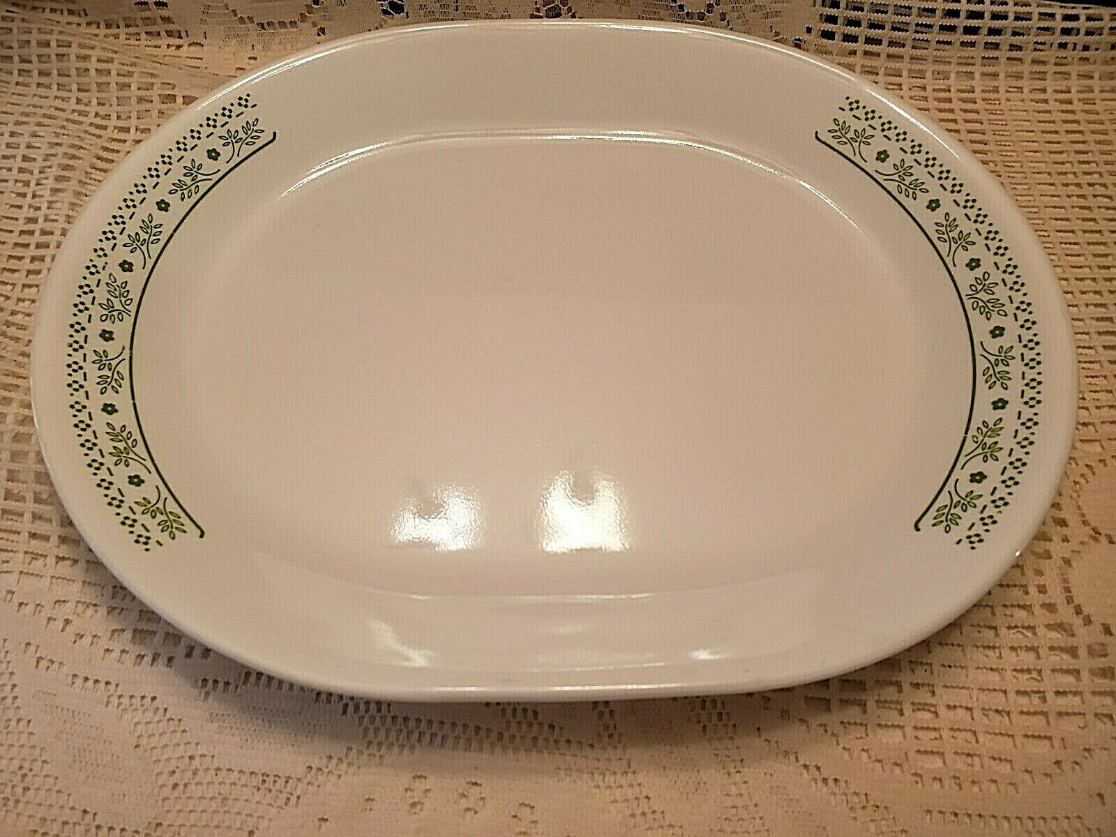 Primary image for CORELLE 12" PLATTER WITH A LIGHT GREEN LEAFY DESIGN