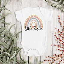 PERSONALISED Little Sister Baby Vest - Rainbow - Personalised Sleepsuit - $10.98