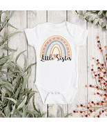 PERSONALISED Little Sister Baby Vest - Rainbow - Personalised Sleepsuit - $10.98