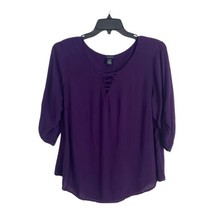 Torrid Womens Shirt Adult Size 1=1X Purple Rolled Tab Sleeve Cut out Norm Core - £19.25 GBP