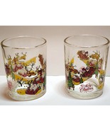 2 Vintage Taiwan Christmas Glass Votive Holders Merry Christmas Santa Sl... - $15.93 CAD