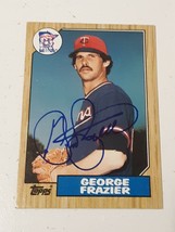 George Frazier Minnesota Twins 1987 Topps Autograph Card #207 READ DESCRIPTION - £3.88 GBP
