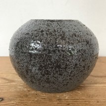 Vintage Mid Century Gray Stoneware Studio Art Pottery Brutalist Flower V... - £47.17 GBP