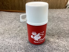 Campbell’s Soup Brand Snowman Thermos Alladinware Brand Red Plastic Thermos - £5.52 GBP
