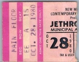 Vintage Jethro Tull Whitesnake Ticket Stub Octobre 28 1980 Kansas Ville - $44.54