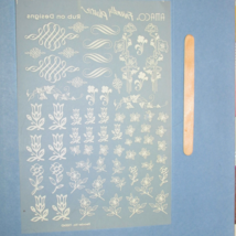 RUB-ON DESIGNS 1 sheet small white flowers butterflies etc (sew cabF) - $3.00